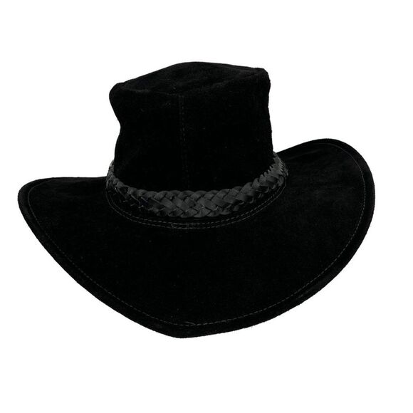 Kakadu Australia | Leather Black Hat with Braided Band Accent Size Large main image 7